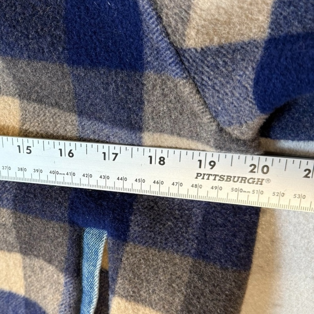 Sandro France Parisian-inspired Blue Checked Wool Denim Short Coat Sz French 36 - Picture 4 of 10